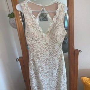 Formal White Sequins Dress